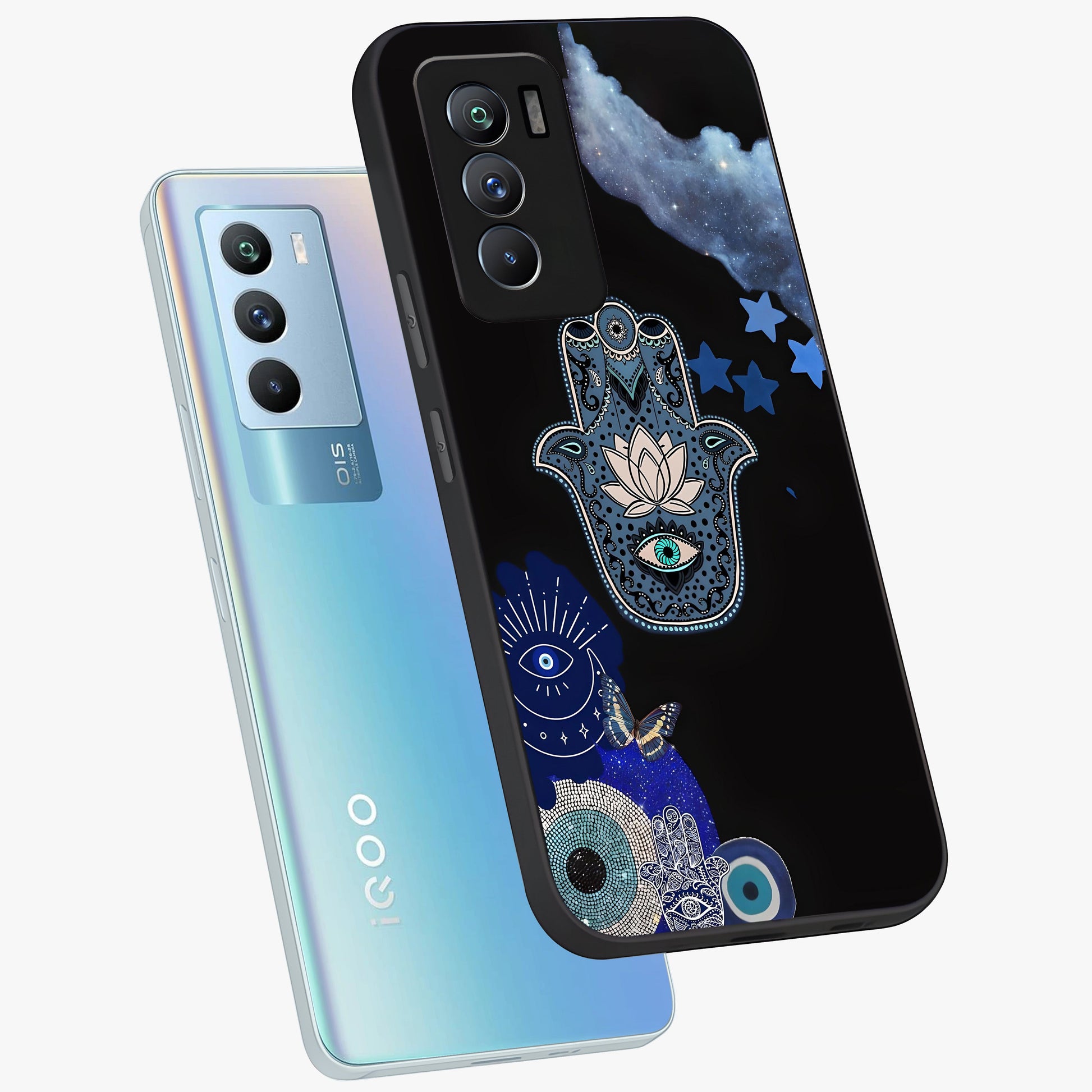 Mystic Hand Aura Glass Case displayed in angled mockup highlighting magical aura design with spiritual aesthetic style.