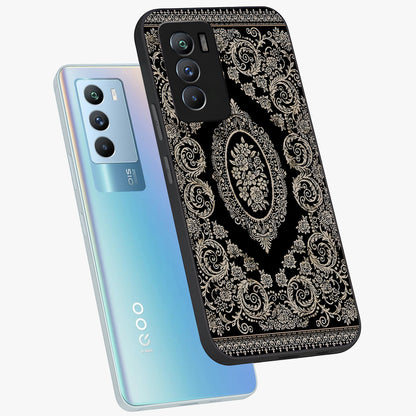 Noir Bloom Elegance Glass Case displayed in angled mockup highlighting refined flower design with stylish noir aesthetic.