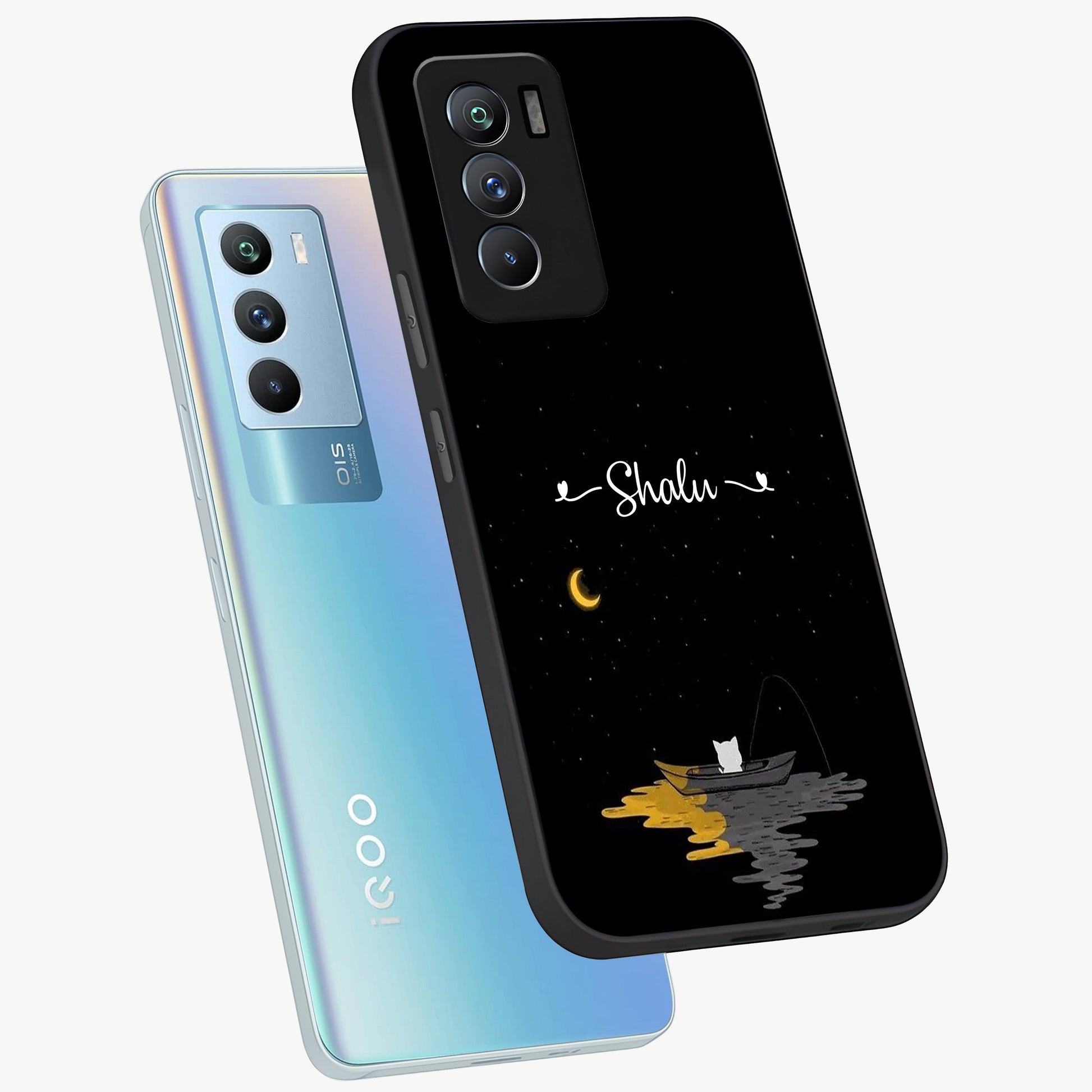 Silent Night Row Glass Case displayed in angled mockup highlighting peaceful evening design with dreamy night aesthetic.
