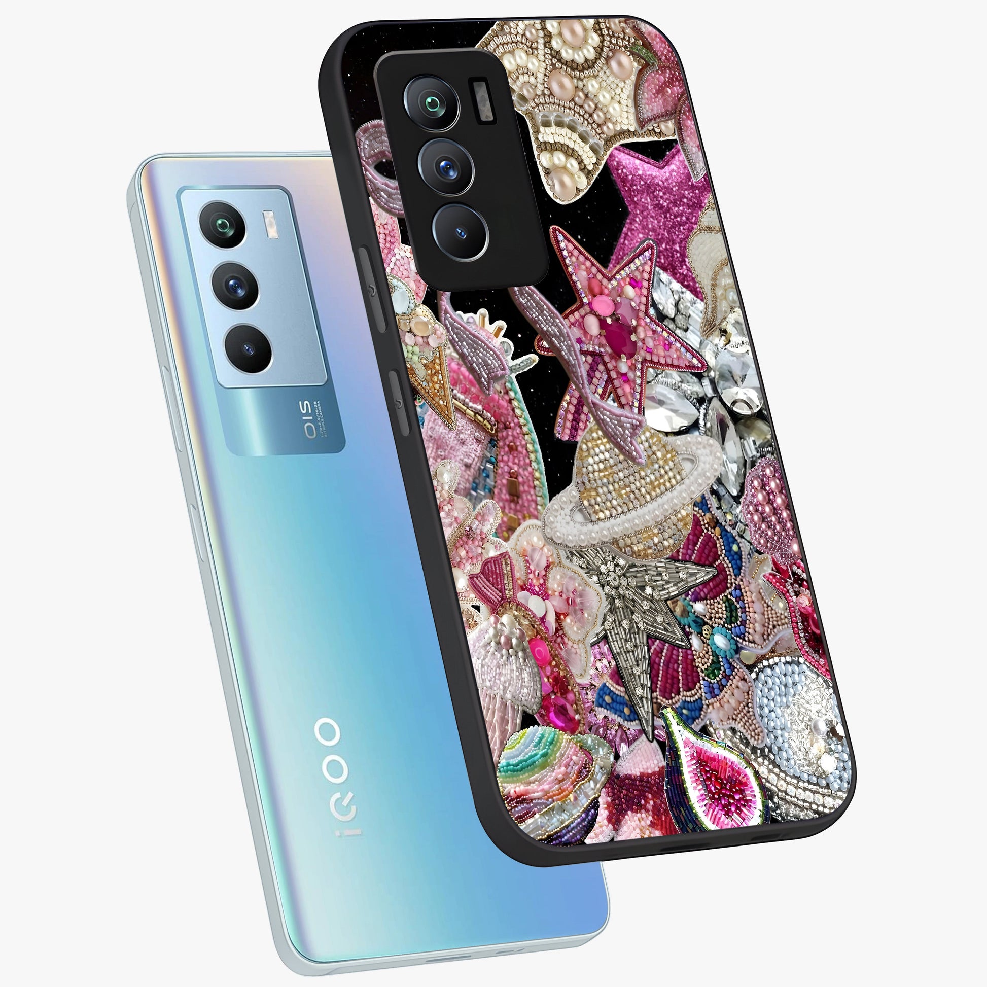 Starlit Jewel Dream Glass Case displayed in angled mockup highlighting glowing celestial jewel design with dreamy aesthetic.