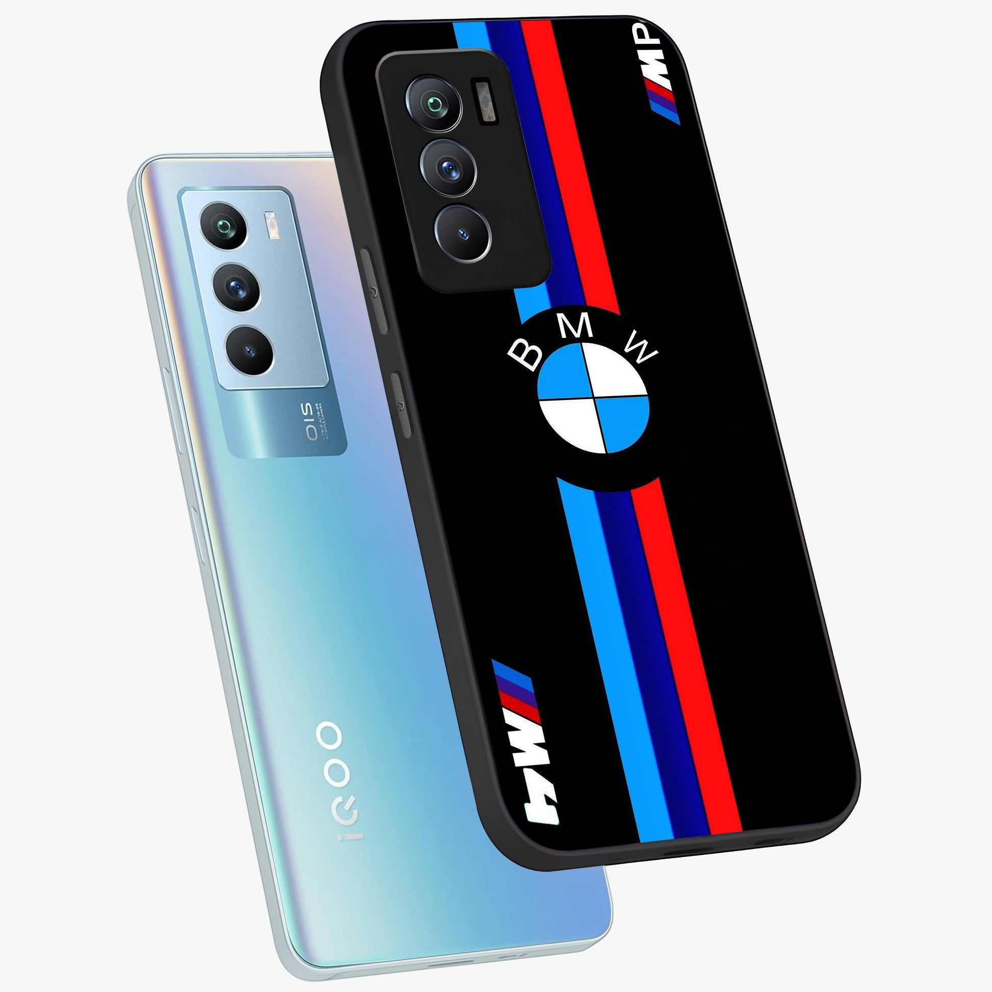 Turbo BMW Beast Glass Case displayed in angled mockup highlighting sleek racing car design with bold automotive aesthetic.