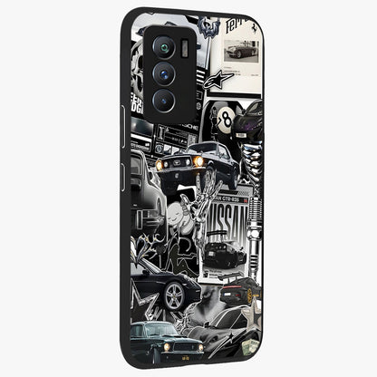 Aesthetic Dark Love Glass Case upright view showcasing dramatic romantic artwork with modern aesthetic style.