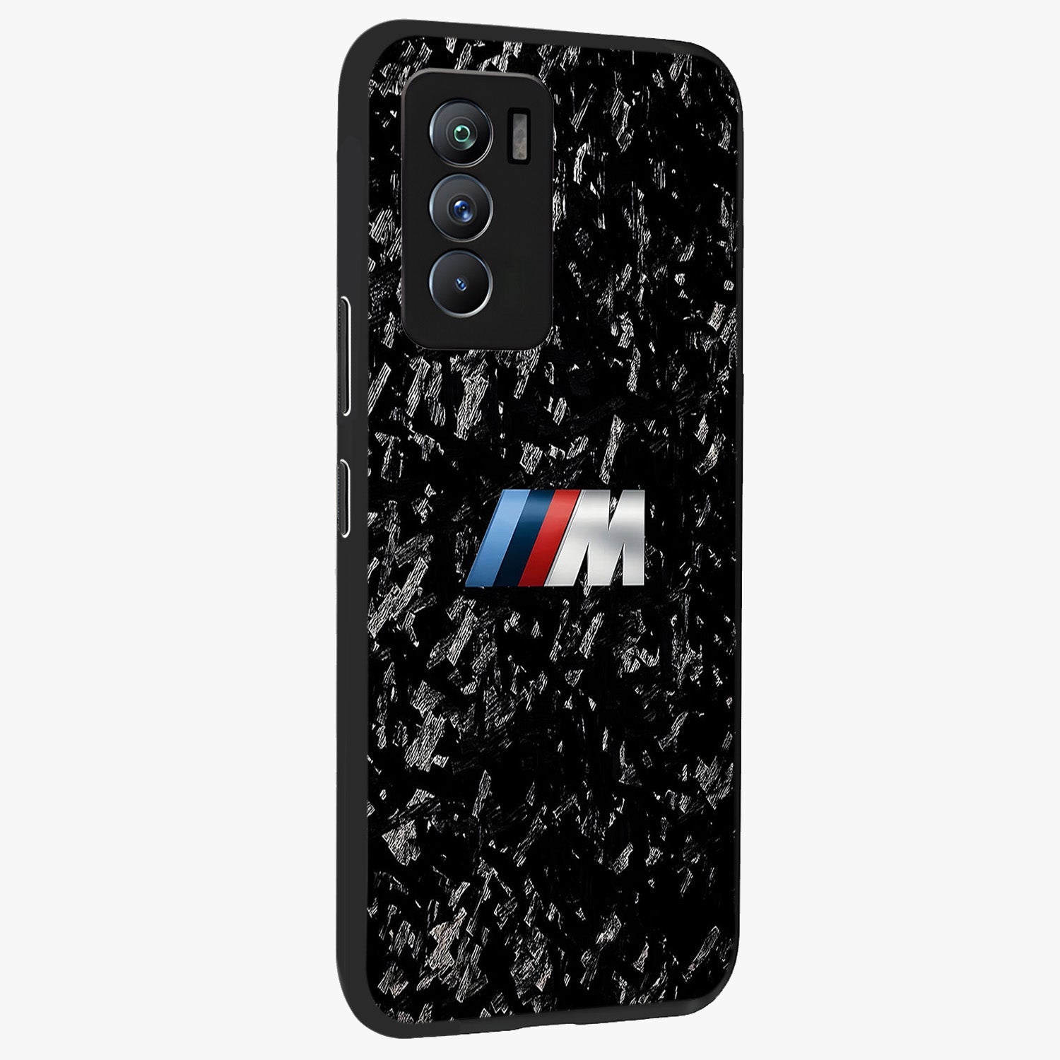 Carbon Speed Mark Glass Case upright view showcasing modern carbon speed graphic with bold automotive theme.