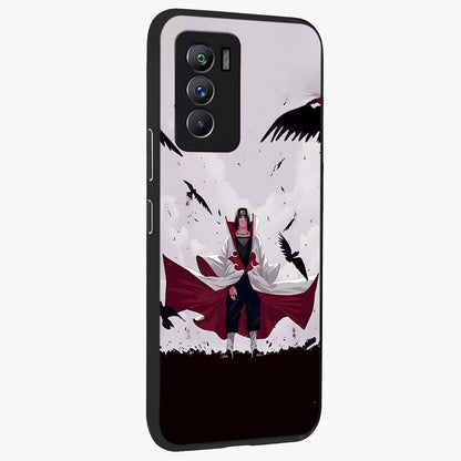 Crimson Crow Ascension Glass Case upright view showcasing dramatic crow artwork with bold gothic theme.