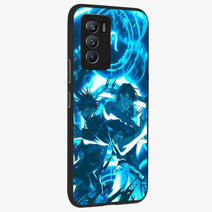 Cursed Energy Clash Glass Case upright view showcasing dramatic clash artwork with bold supernatural theme.