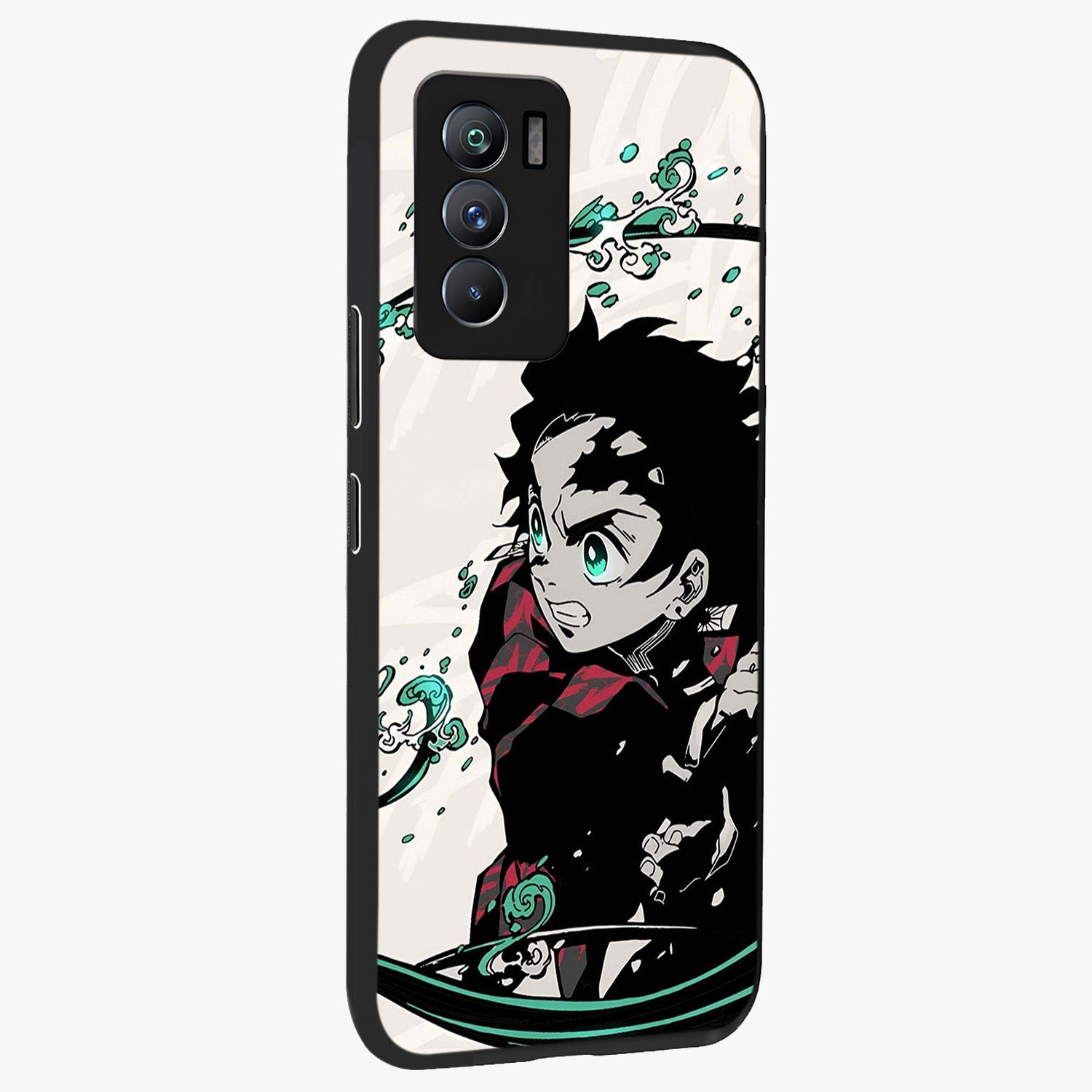 Demon Slayer Glass Case upright view showcasing powerful anime artwork with intense warrior theme.