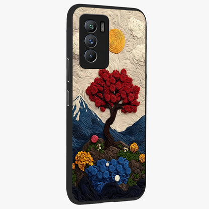 Eternal Nature Tapestry Glass Case upright view showcasing elegant nature tapestry design with decorative style.