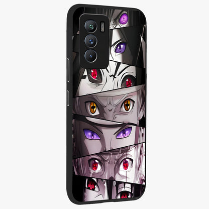 Eyes of Destiny Glass Case upright view showcasing symbolic eye artwork with dramatic artistic theme.