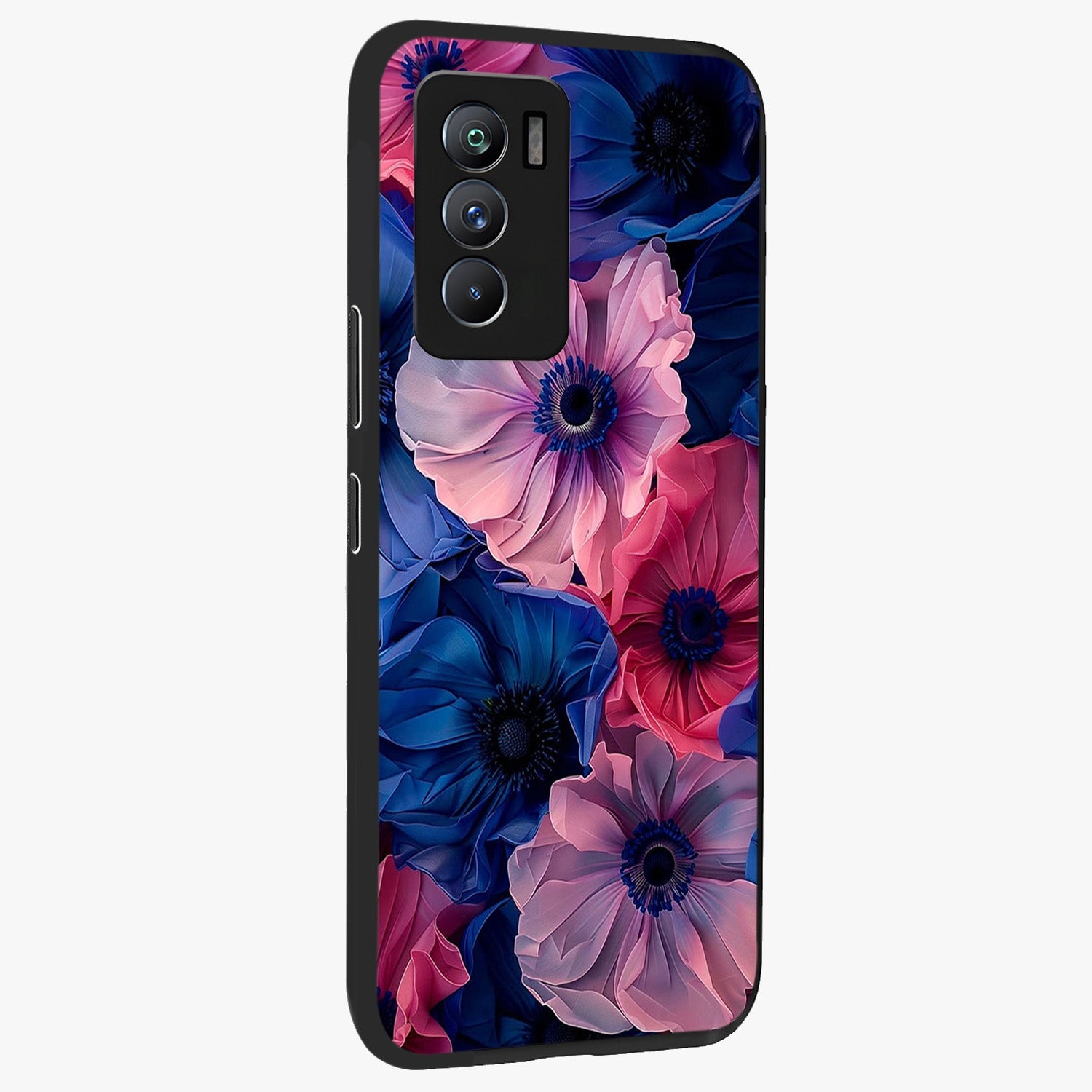 Flower Paper Art Pattern Glass Case upright view showcasing decorative paper floral artwork with creative craft style.