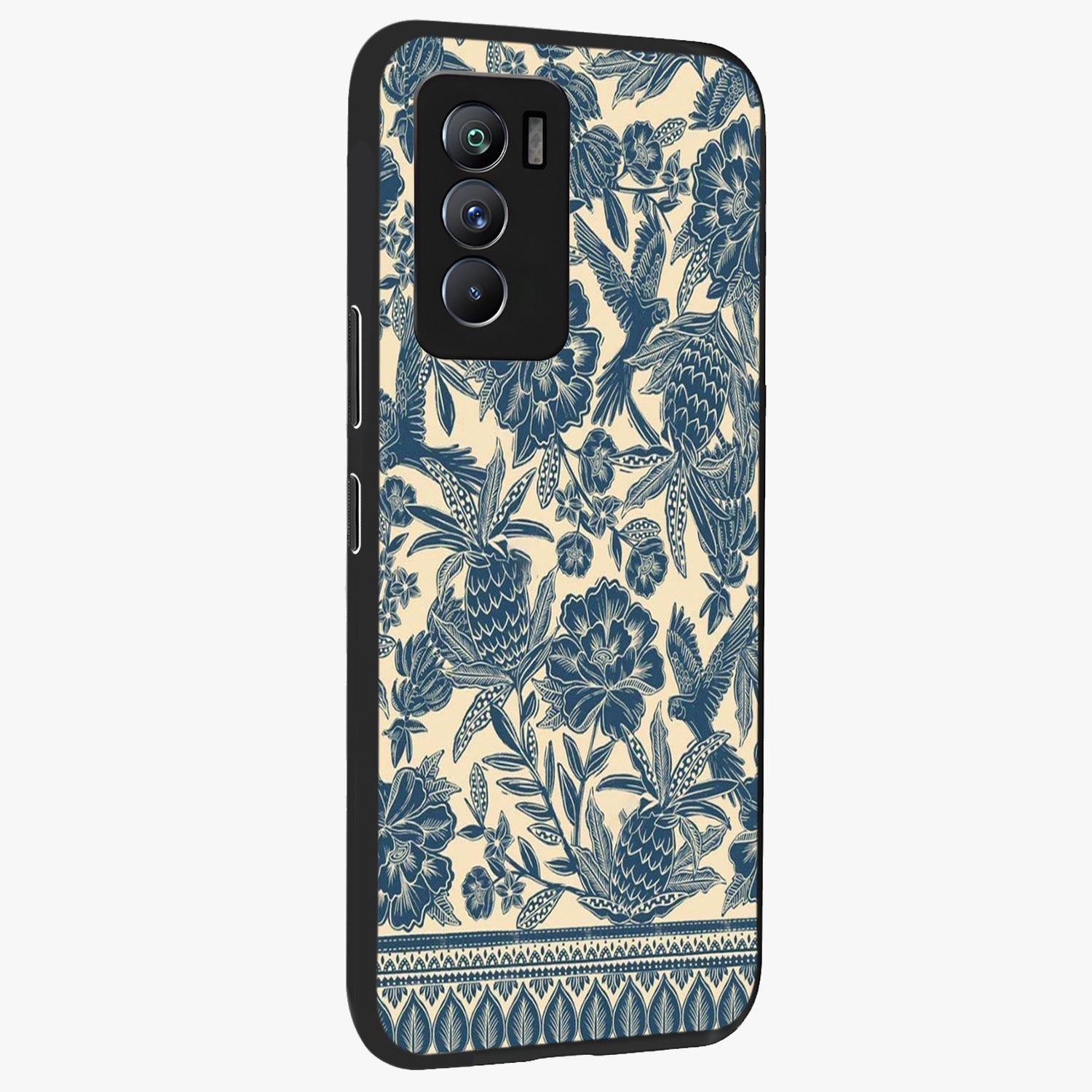 Heirloom Wild Bloom Glass Case upright view showcasing delicate wildflower artwork with timeless floral theme.