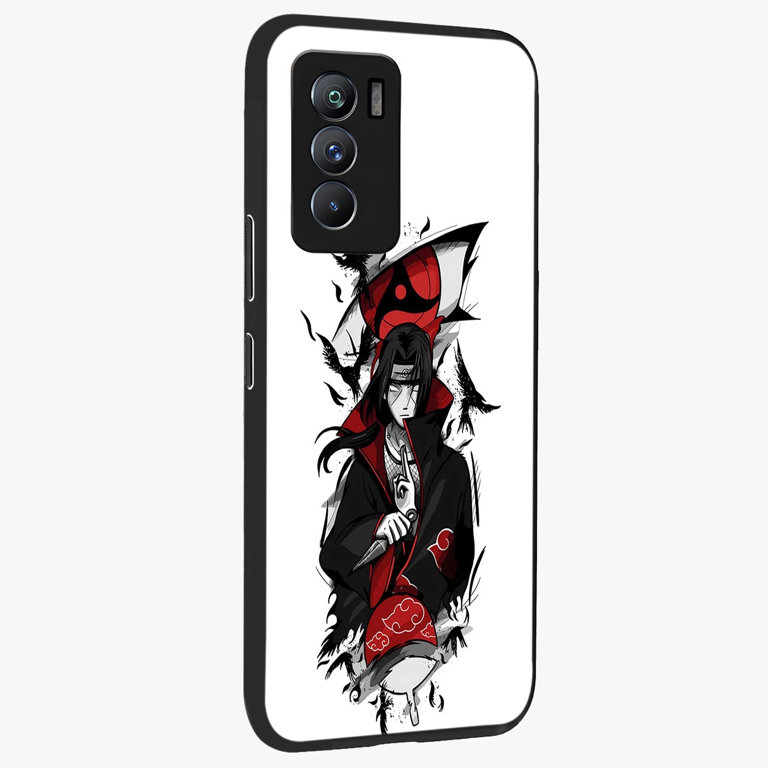 Itachi Limited Edition Naruto Anime Glass Case upright view showcasing intense anime artwork with powerful character theme.