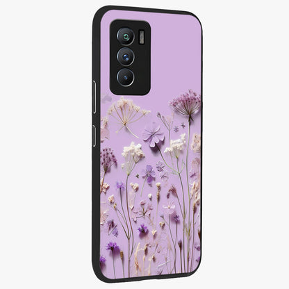 Lavender Blossom Dream Glass Case upright view showcasing delicate lavender blossom artwork with peaceful floral theme.