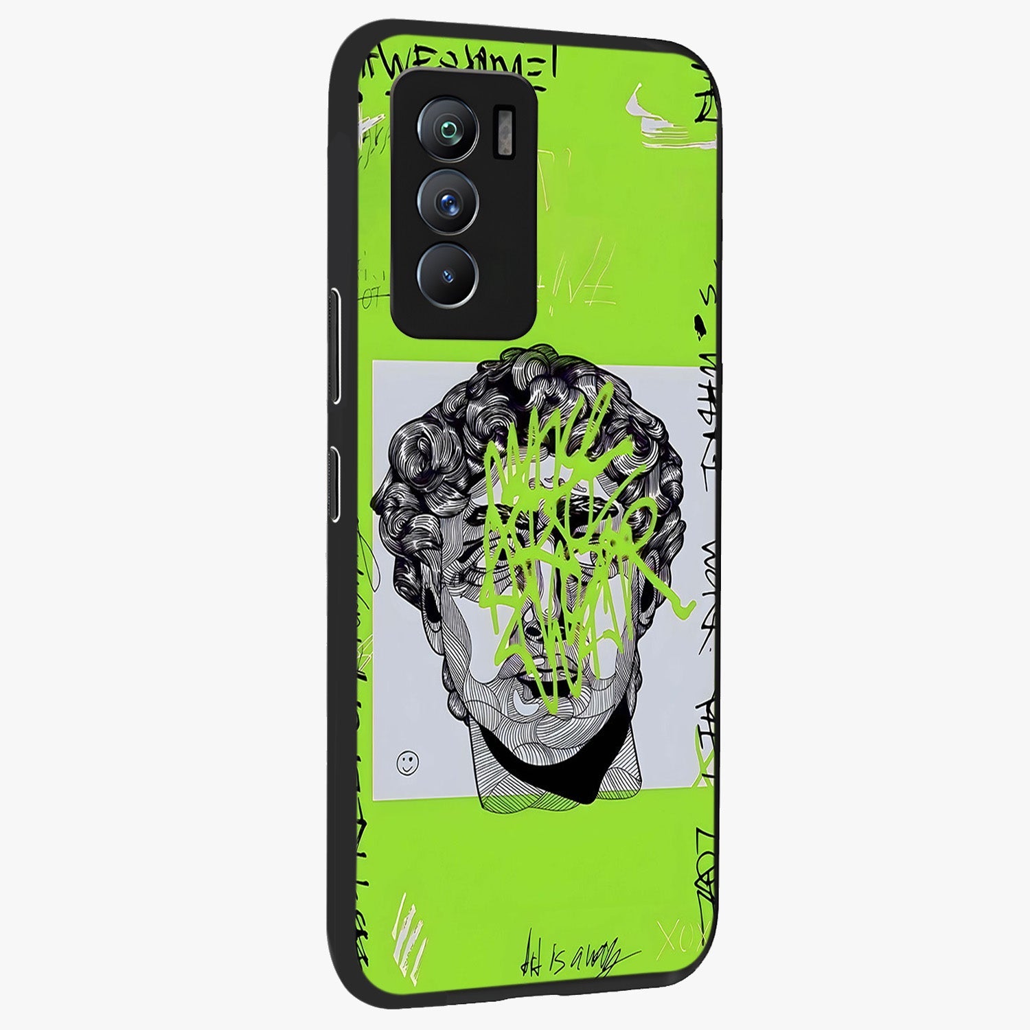 Neo Graffiti Rebellion Glass Case upright view showcasing colorful graffiti artwork with bold modern street style.