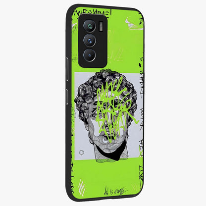 Neo Graffiti Rebellion Glass Case upright view showcasing colorful graffiti artwork with bold modern street style.
