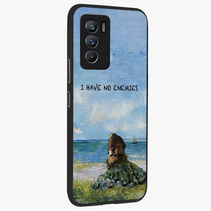Peace Beyond War Glass Case upright view showcasing powerful peace symbol artwork with inspirational theme.