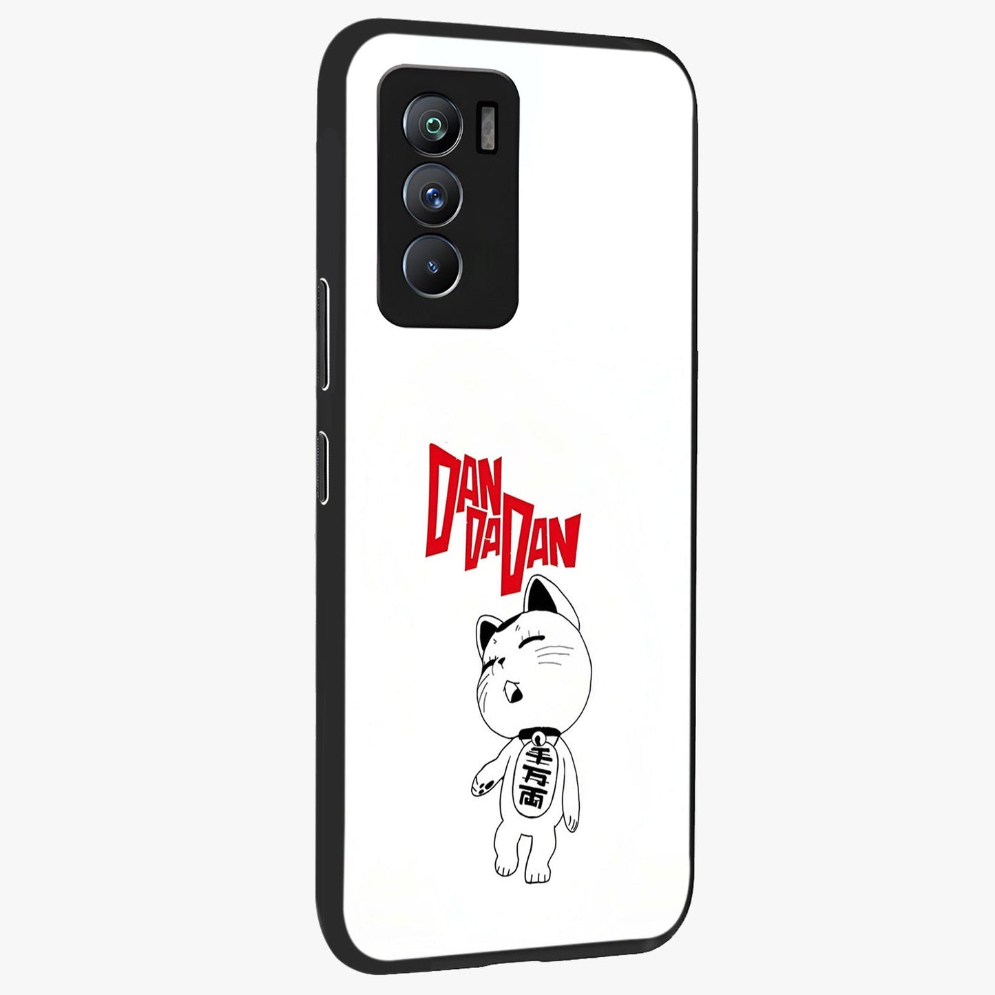 Playful Spirit Charm Glass Case upright view showcasing vibrant charm artwork with fun artistic theme.