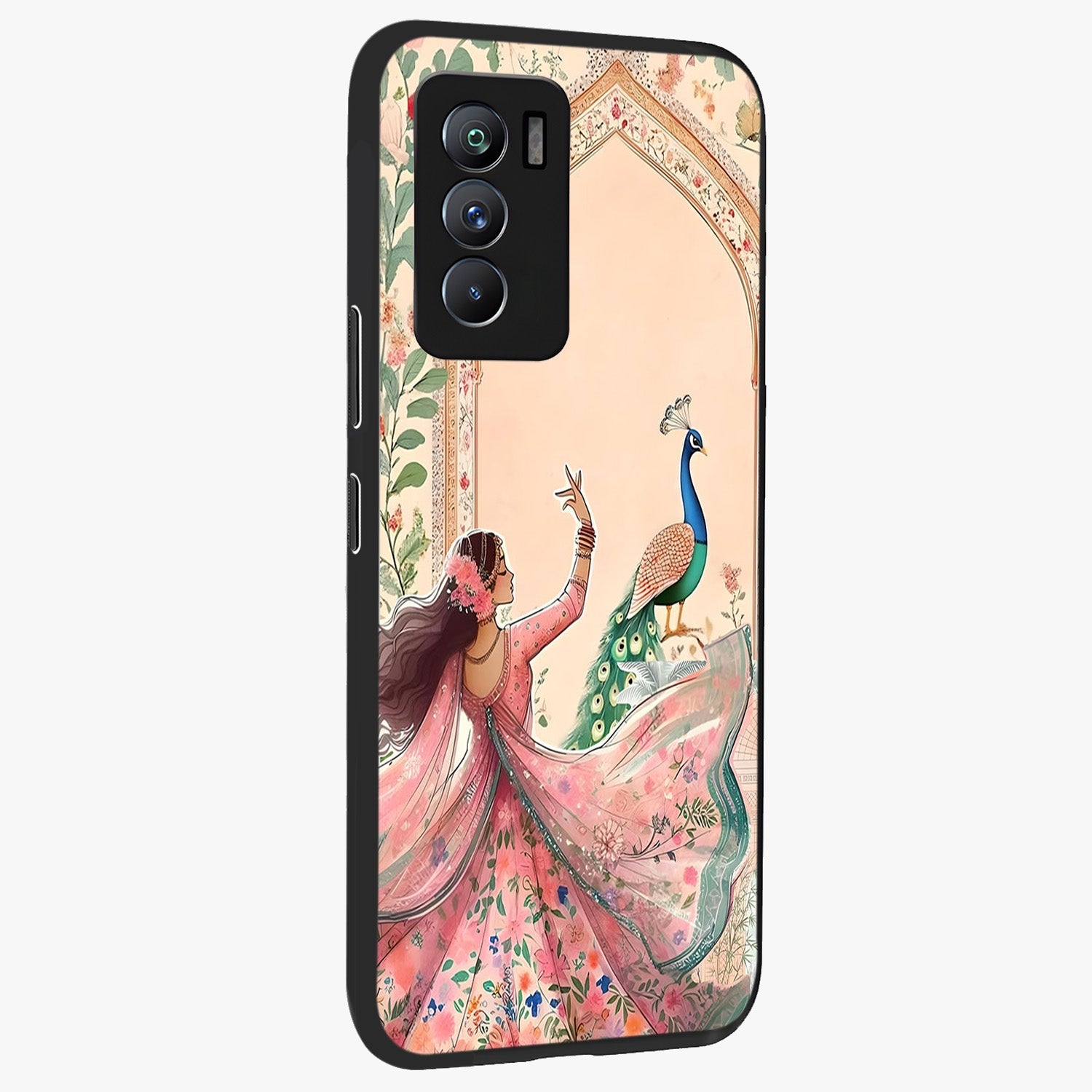 Royal Grace Muse Glass Case upright view showcasing stylish artistic artwork with sophisticated royal theme.