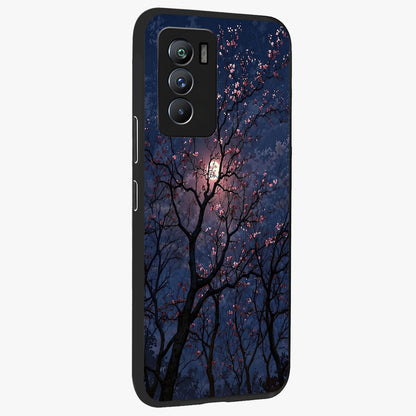 Twilight Sakura Serenade Glass Case upright view showcasing beautiful cherry blossom artwork with serene evening theme.