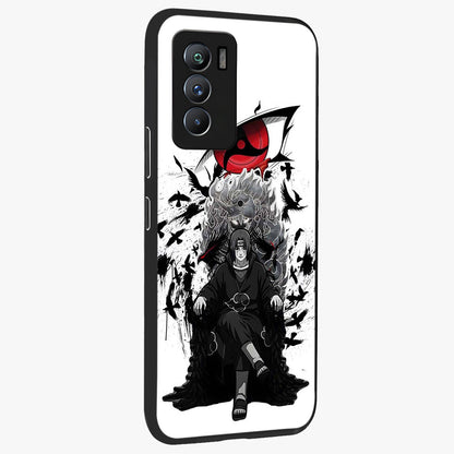 Uchiha Shadow Throne Glass Case upright view showcasing magical underwater galaxy artwork with vibrant cosmic theme.