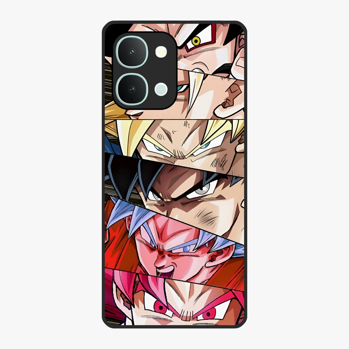 Anime Character Glass Case showing flat back view with vibrant anime artwork and glossy glass finish.