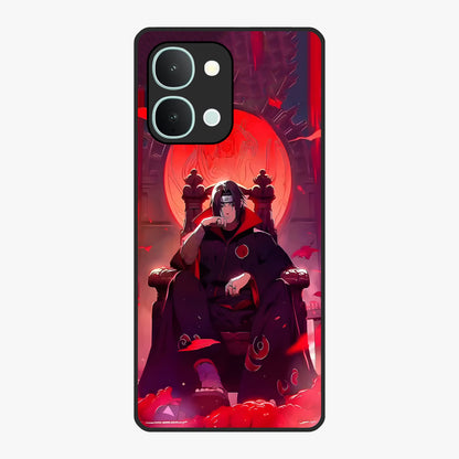Blood Moon Sovereign Glass Case showing flat back view with mystical blood moon artwork and glossy glass finish.