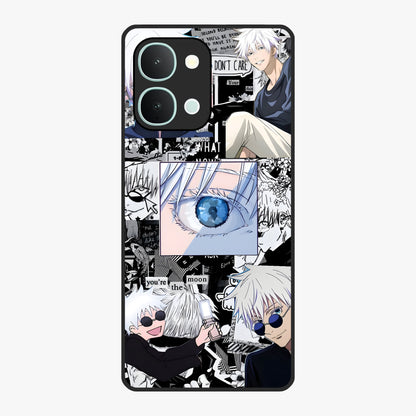 Infinity Sorcerer Chaos Glass Case showing flat back view with mystical sorcerer themed artwork and glossy glass finish.