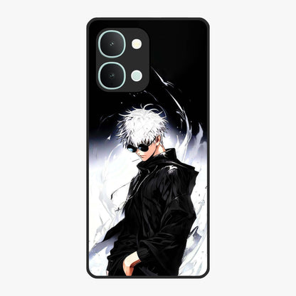 Limitless Shadow King Glass Case showing flat back view with powerful shadow warrior artwork and glossy glass finish.