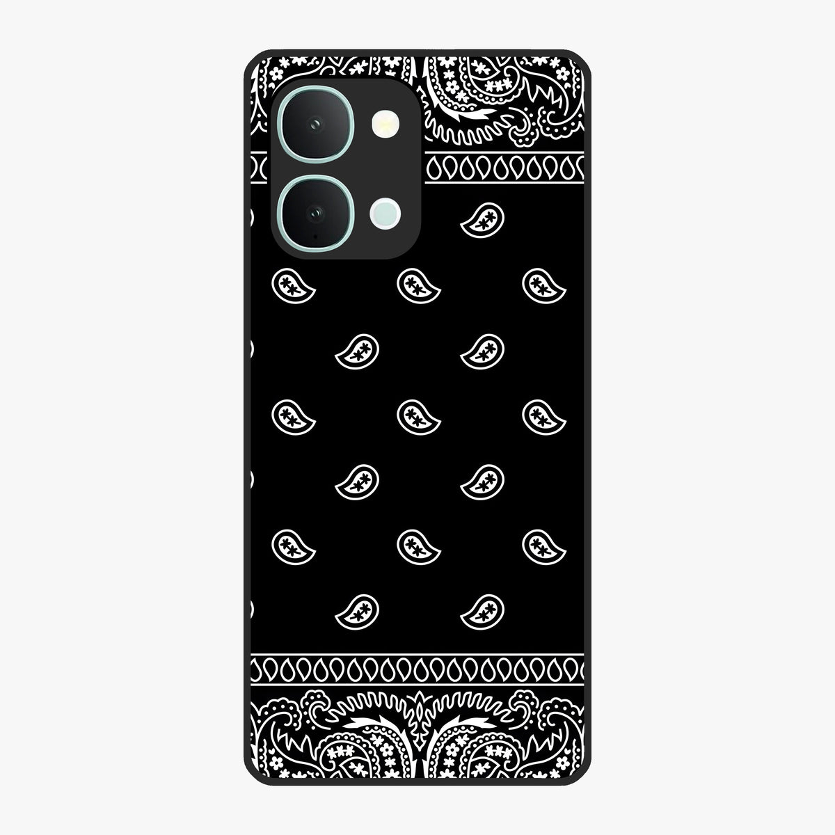 Retro Rebel Threads Glass Case showing flat back view with vintage street style artwork and glossy glass finish.