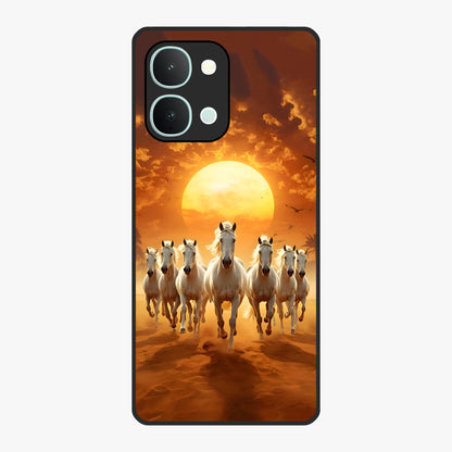 Wild Sunset Majesty Glass Case showing flat back view with majestic sunset landscape artwork and glossy glass finish.