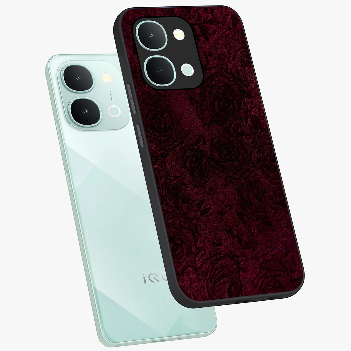 Crimson Fade Flow Glass Case displayed in angled mockup highlighting smooth gradient design with modern aesthetic style.