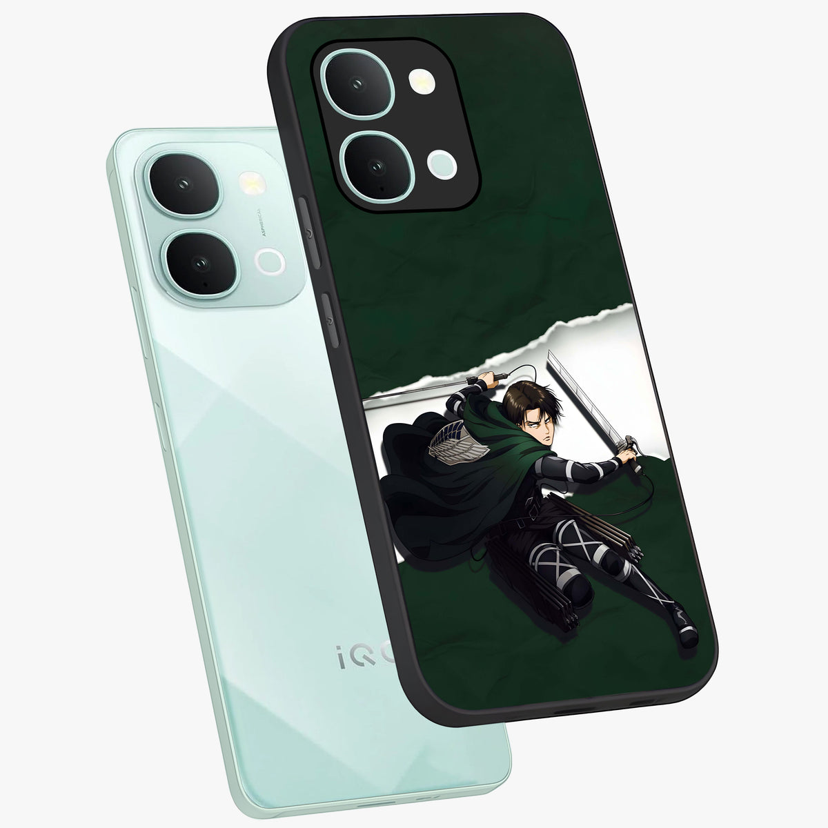 Emerald War Vanguard Glass Case displayed in angled mockup highlighting intense battle inspired design with emerald tone aesthetic.