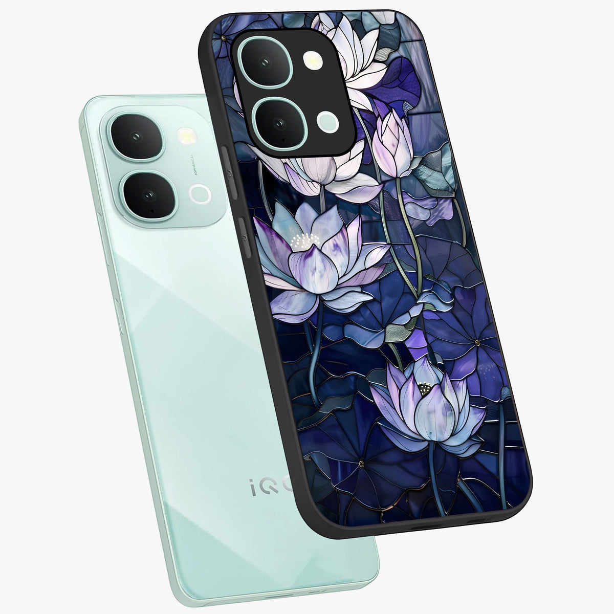Gloss Petal Rush Glass Case displayed in angled mockup highlighting vibrant petal design with elegant floral aesthetic.