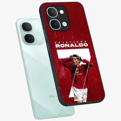 Goal Celebration Legacy Glass Case displayed in angled mockup highlighting energetic sports celebration design with bold athletic theme.