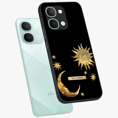 Gold Sun Blush Glass Case displayed in angled mockup highlighting radiant sun design with warm golden aesthetic.