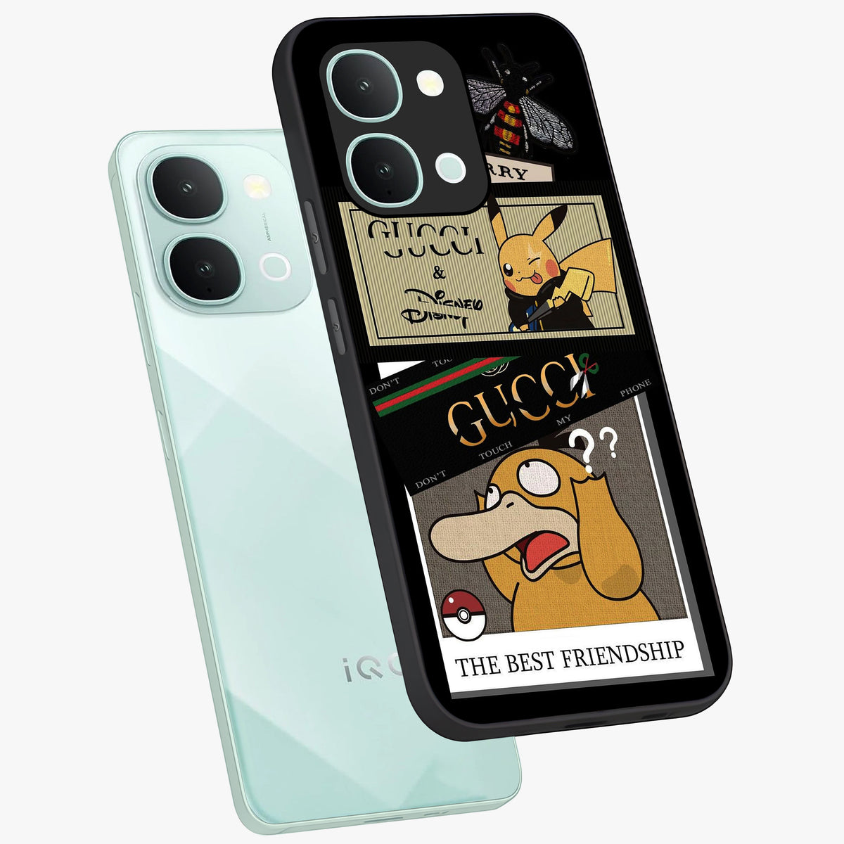 Gucci Play Mashup Glass Case displayed in angled mockup highlighting stylish fashion mashup design with bold aesthetic.