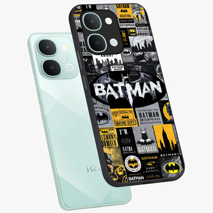 Knight Gotham Rise Glass Case displayed in angled mockup highlighting powerful knight silhouette design with dramatic aesthetic.