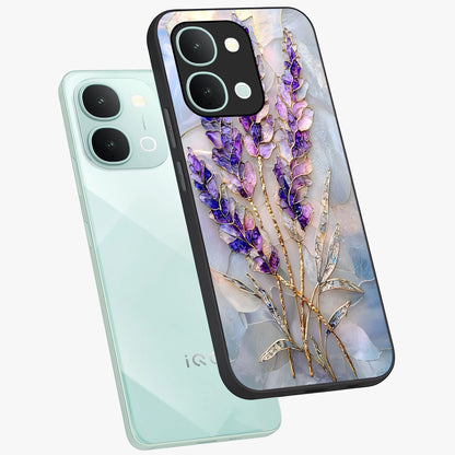 Lavender Dream Glow Glass Case displayed in angled mockup highlighting dreamy purple glow design with soft artistic style.