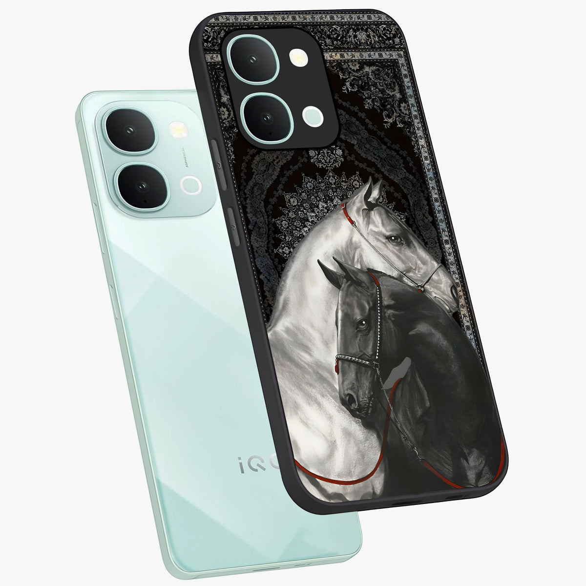 Majestic Ride Legacy Glass Case displayed in angled mockup highlighting sleek vehicle design with bold racing aesthetic.