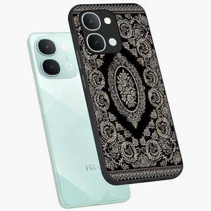 Noir Bloom Elegance Glass Case displayed in angled mockup highlighting refined flower design with stylish noir aesthetic.