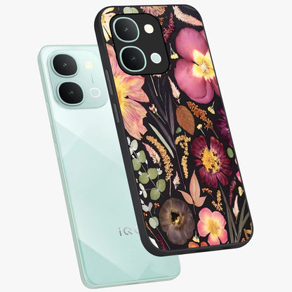 Petal Dream Tapestry Glass Case displayed in angled mockup highlighting decorative petal pattern with elegant botanical aesthetic.