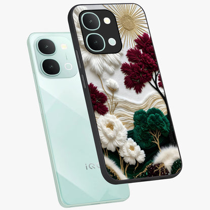 Radiant Bloom Elegance Glass Case displayed in angled mockup highlighting graceful floral design with radiant aesthetic style.