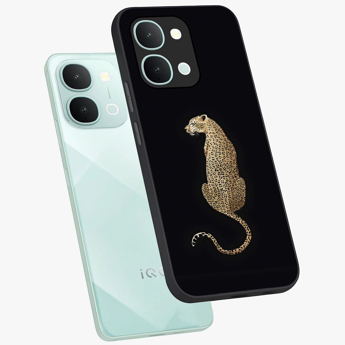 Regal Leopard Glass Case displayed in angled mockup highlighting powerful animal illustration with stylish wild aesthetic.