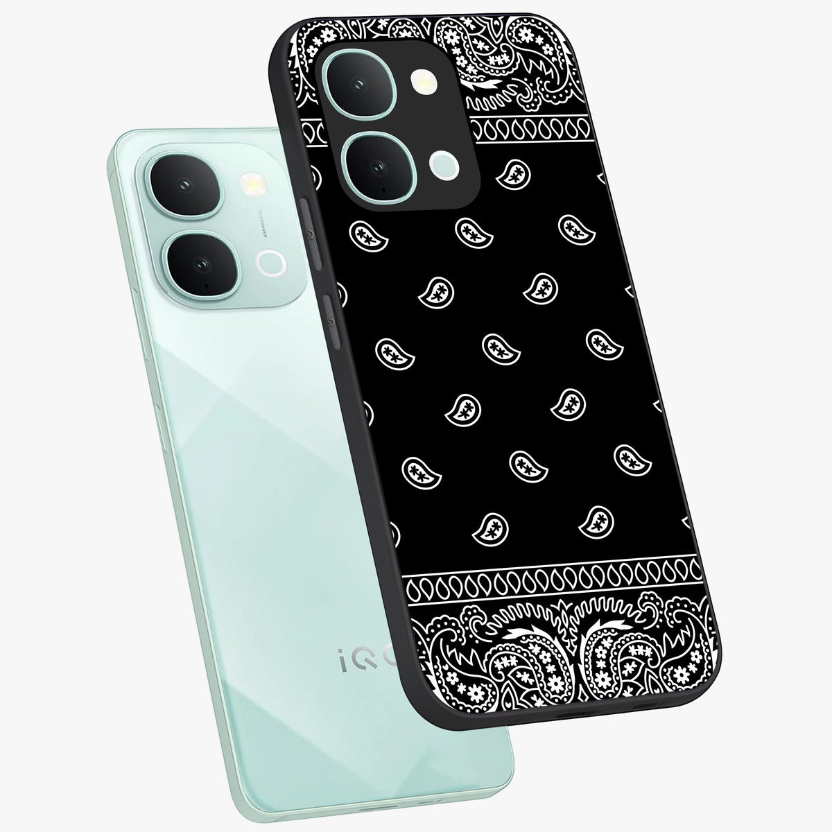 Retro Rebel Threads Glass Case displayed in angled mockup highlighting retro inspired graphic design with rebellious aesthetic.