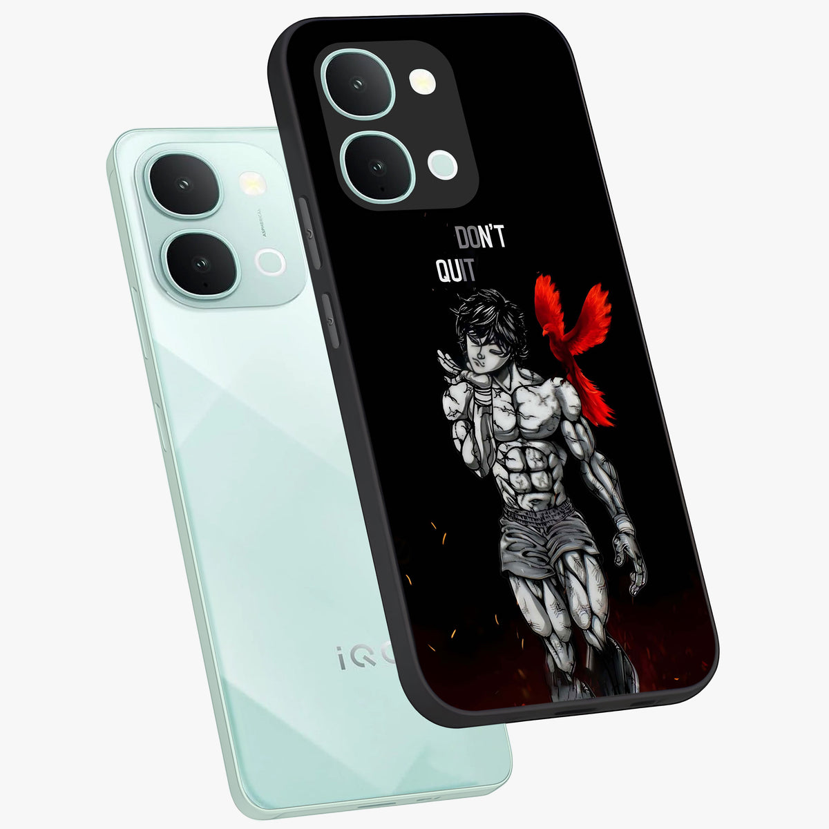 Rise Beyond Limits Glass Case displayed in angled mockup highlighting inspiring message design with modern aesthetic style.
