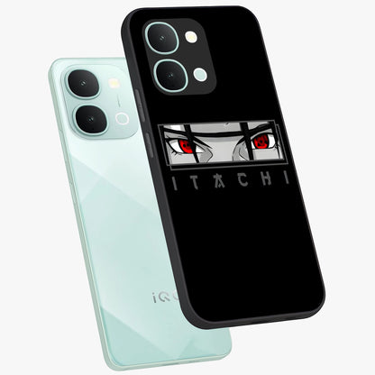 Scarlet Gaze Dominance Glass Case displayed in angled mockup highlighting intense visual design with bold scarlet aesthetic.