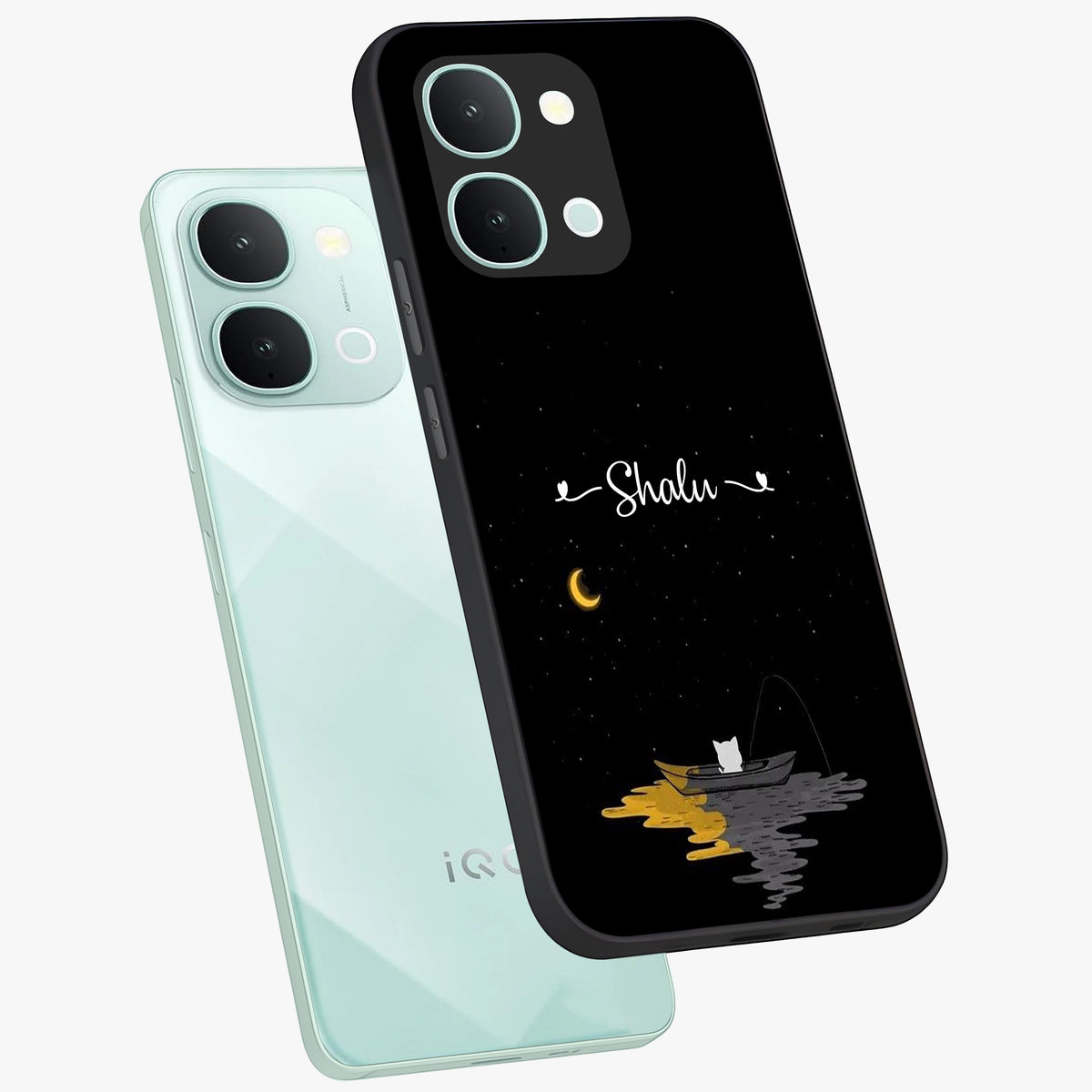 Silent Night Row Glass Case displayed in angled mockup highlighting peaceful evening design with dreamy night aesthetic.