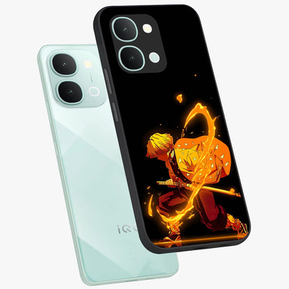 Thunder Flame Execution Glass Case displayed in angled mockup highlighting dramatic fire themed design with intense fantasy aesthetic.