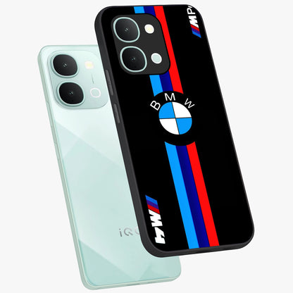Turbo BMW Beast Glass Case displayed in angled mockup highlighting sleek racing car design with bold automotive aesthetic.