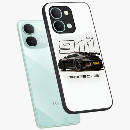 Turbo Legacy Icon Glass Case displayed in angled mockup highlighting dynamic automotive design with performance aesthetic.