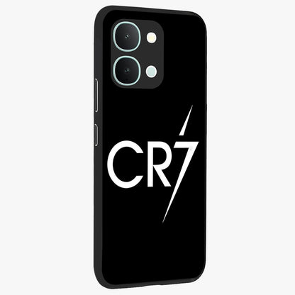 Cr7 Elite Strike Glass Case upright view showcasing energetic football inspired design with modern sports aesthetic.